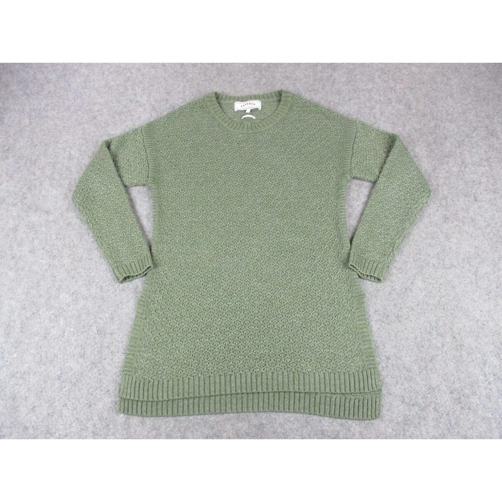 Fat Face Sweater Womens Small 10 Green Textured Chunky Knit Long Sleeve Top